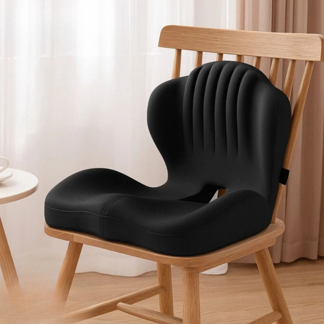 Pillowen Ergonomik Ofis ve Araç Oturma Yastığı Visko Ortopedik Sırt Destek Minderi