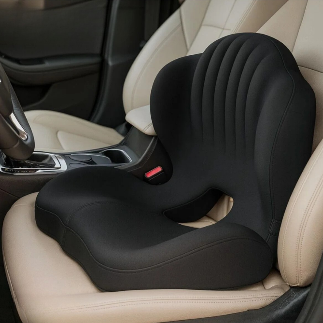 Pillowen Ergonomik Ofis ve Araç Oturma Yastığı Visko Ortopedik Sırt Destek Minderi