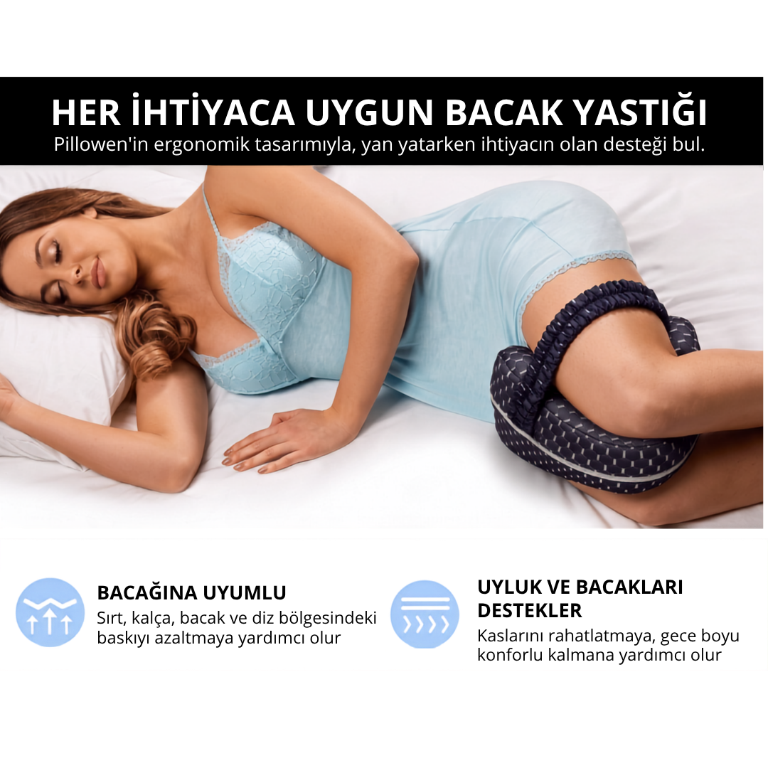 Pillowen Ortopedik Bacak Arası Yastığı — Yan Yatış Destek Minderi